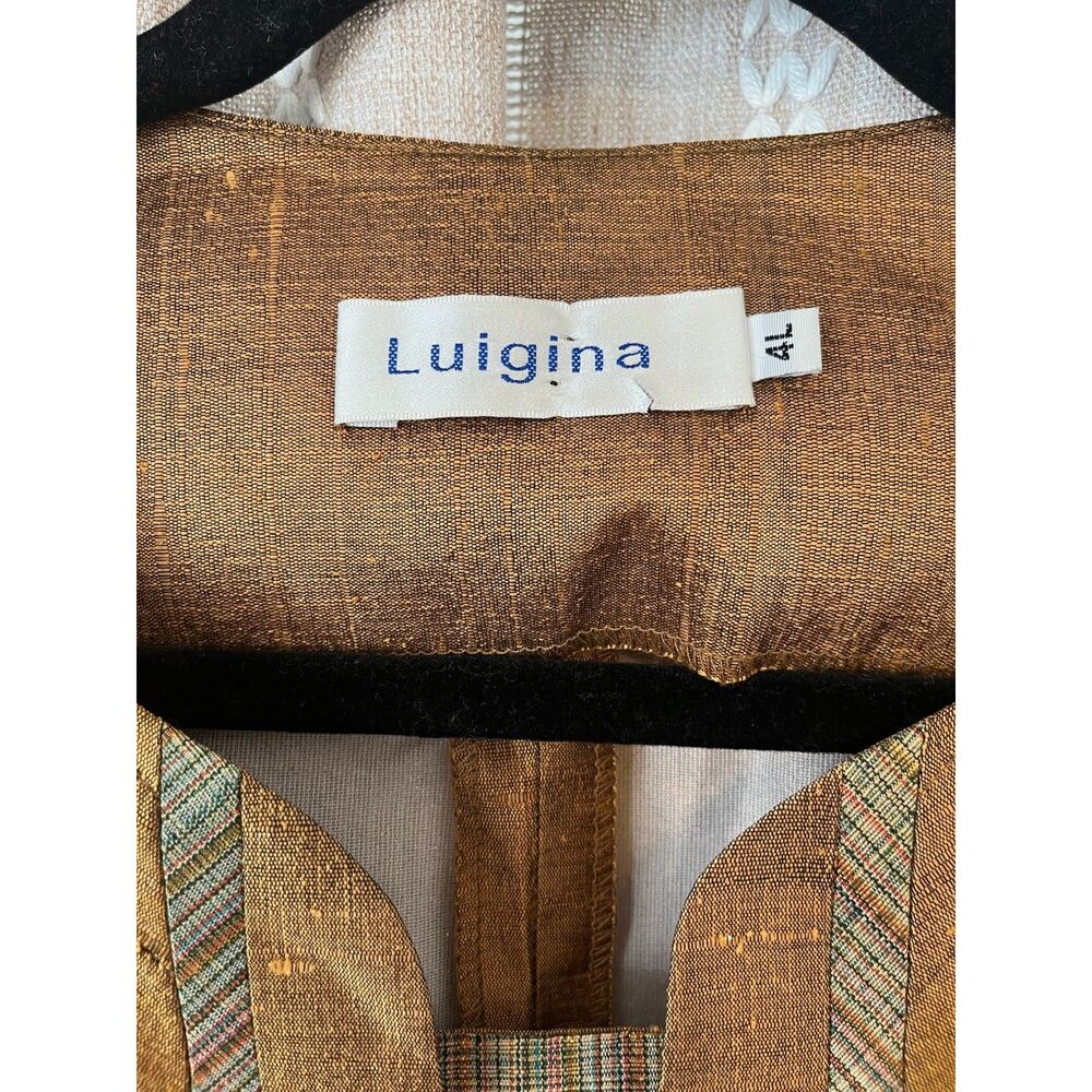 Luigina copper pleated detail 3/4 sleeve blazer - Picture 3 of 5